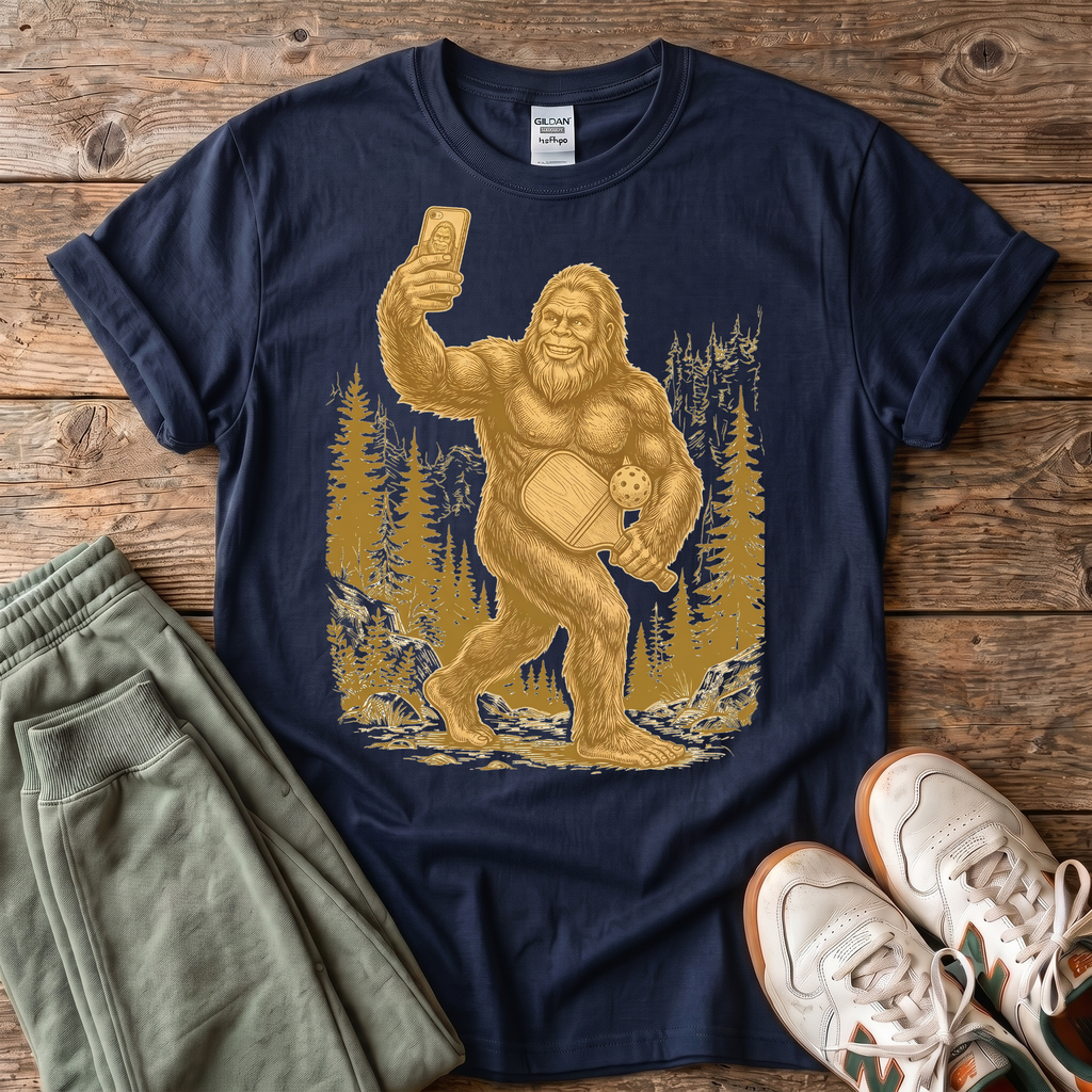 Funny Bigfoot Pickleball T-Shirt