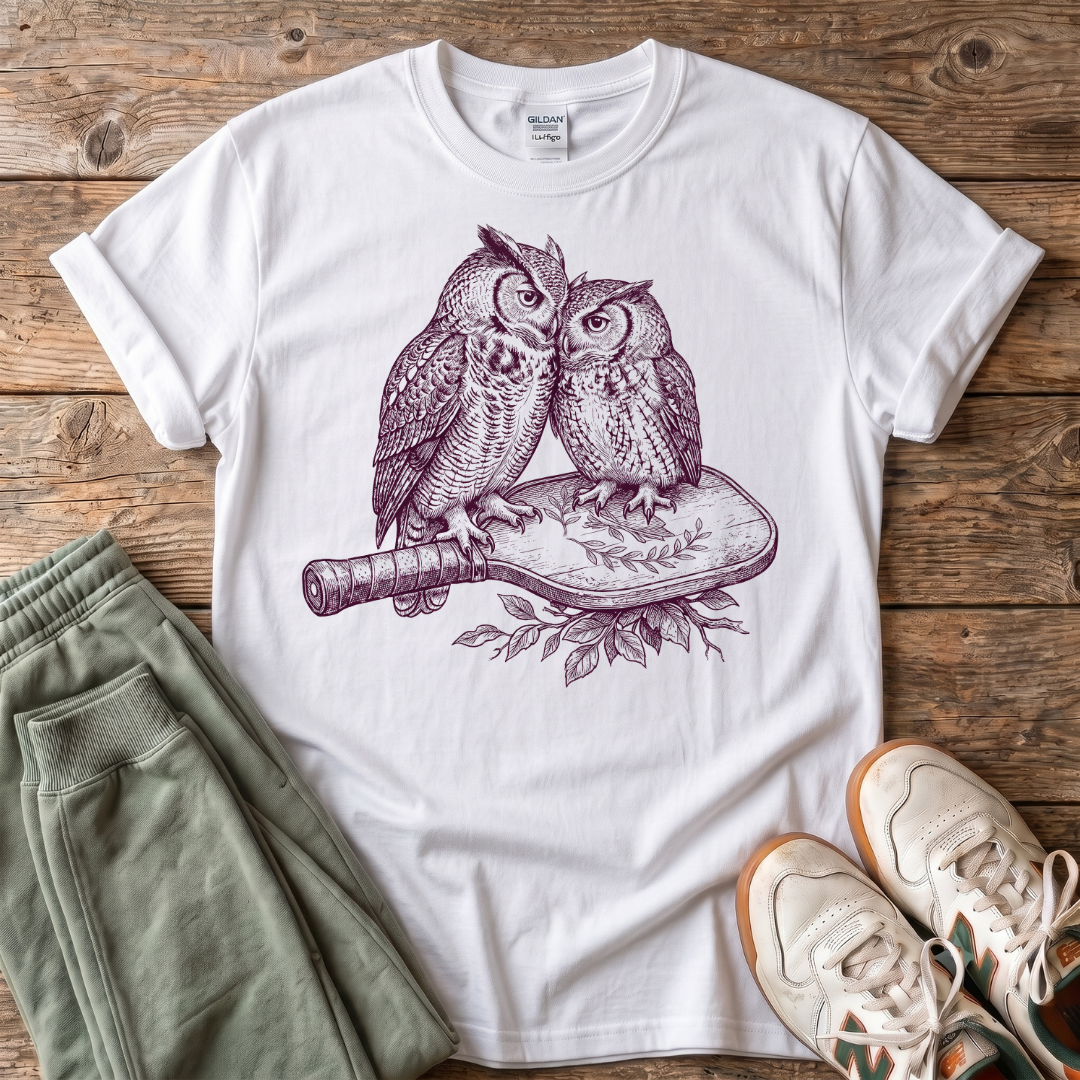 Vintage Owl Pickleball T-Shirt