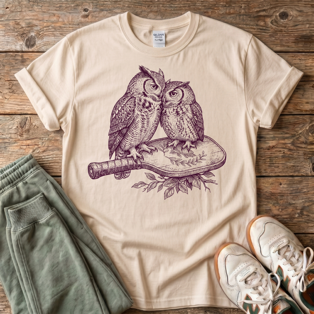 Vintage Owl Pickleball T-Shirt
