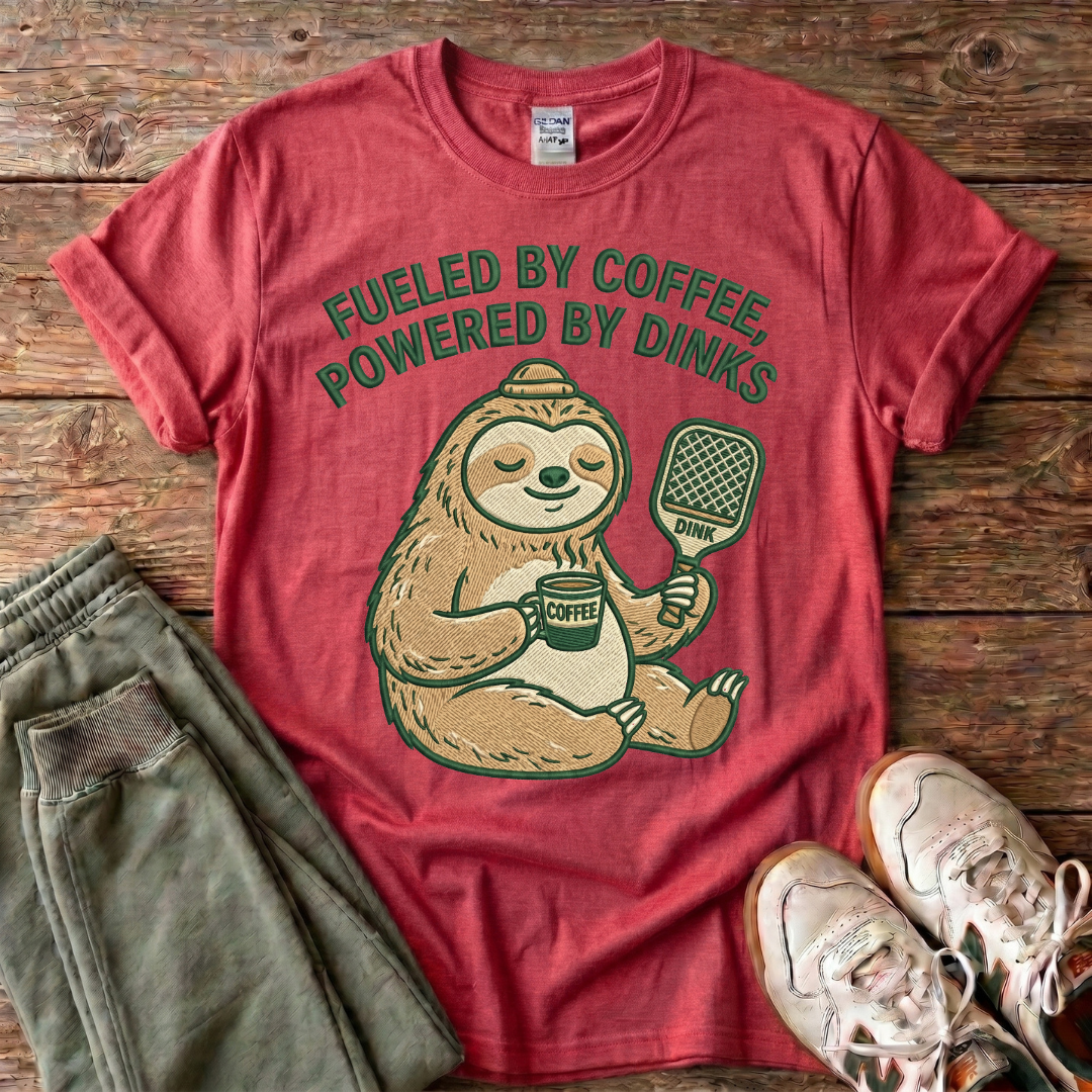 Fueled by Coffee, Powered by Dinks Sloth T-Shirt
