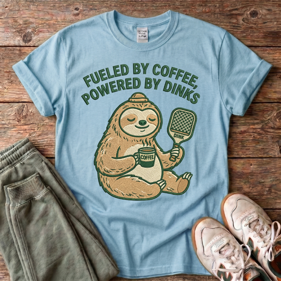 Fueled by Coffee, Powered by Dinks Sloth T-Shirt