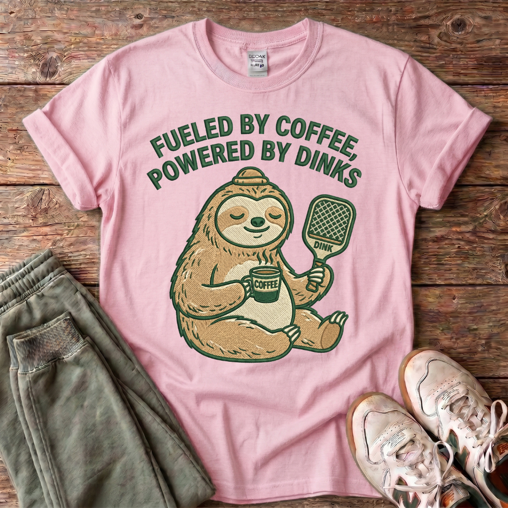 Fueled by Coffee, Powered by Dinks Sloth T-Shirt