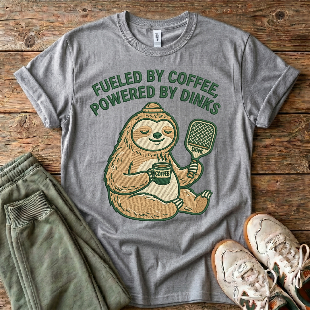Fueled by Coffee, Powered by Dinks Sloth T-Shirt