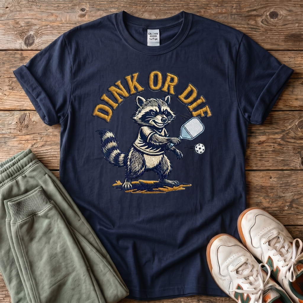 Dink or Die Raccoon Pickleball T-Shirt