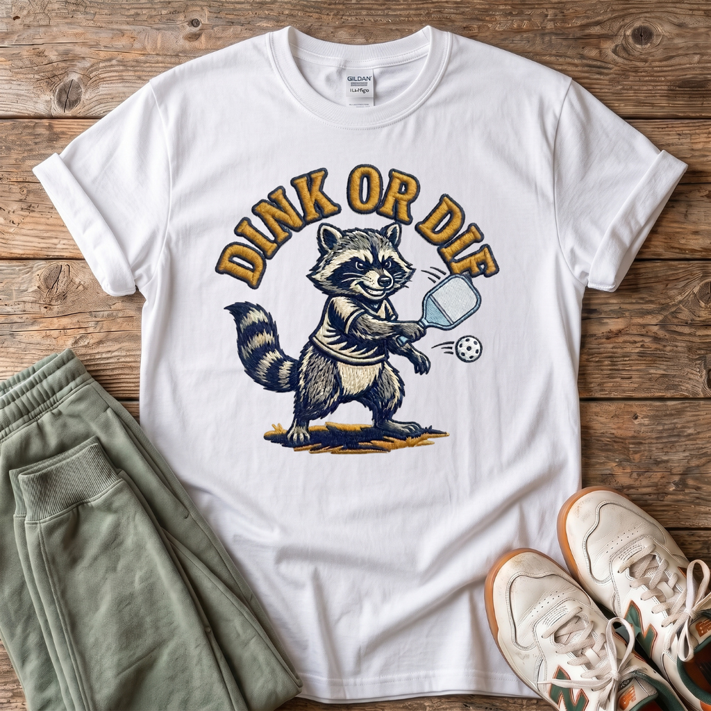 Dink or Die Raccoon Pickleball T-Shirt