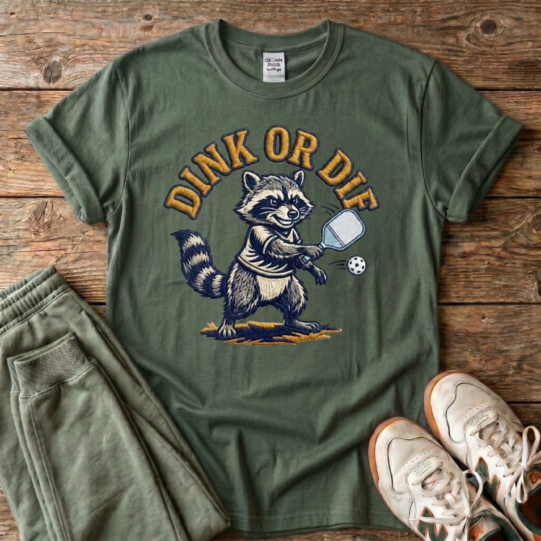 Dink or Die Raccoon Pickleball T-Shirt