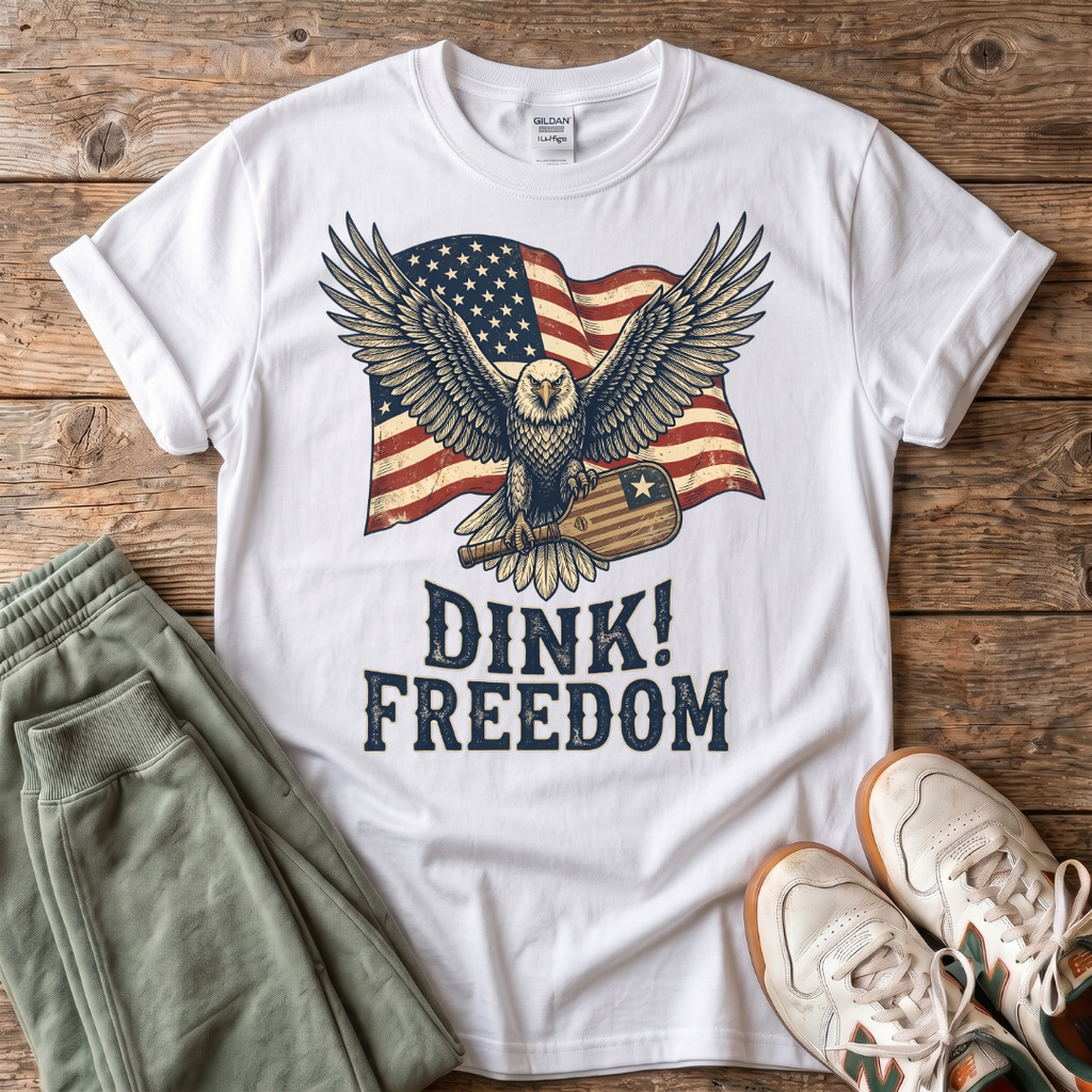 Eagle & American Flag Pickleball T-Shirt