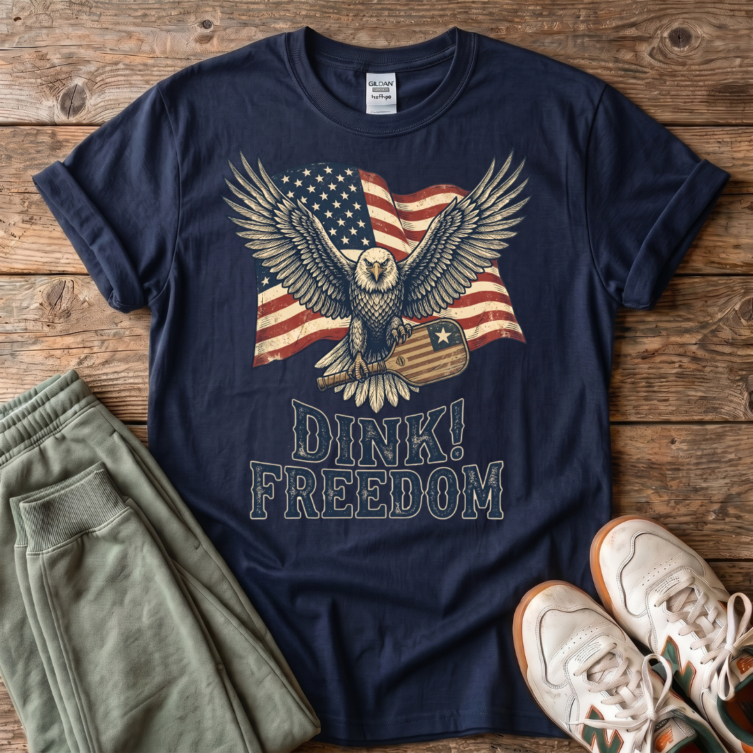 Eagle & American Flag Pickleball T-Shirt