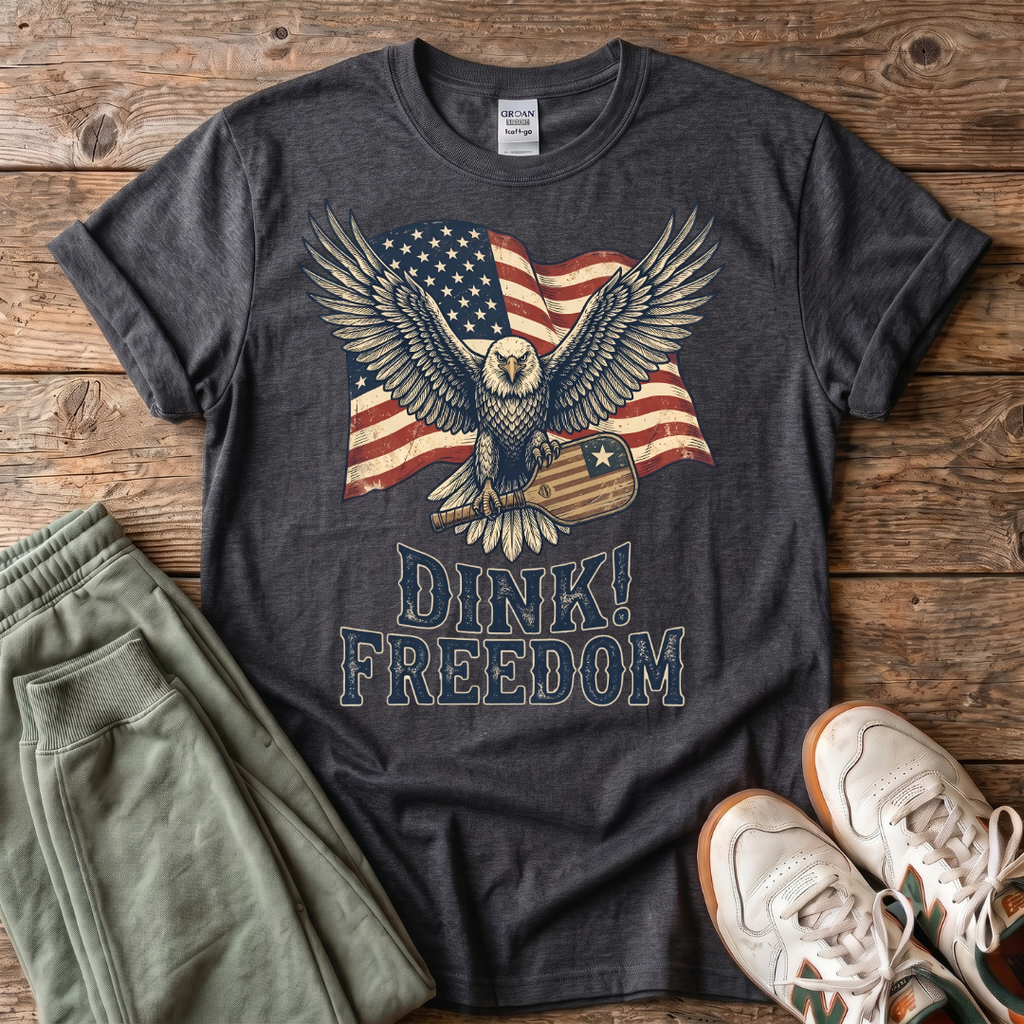 Eagle & American Flag Pickleball T-Shirt