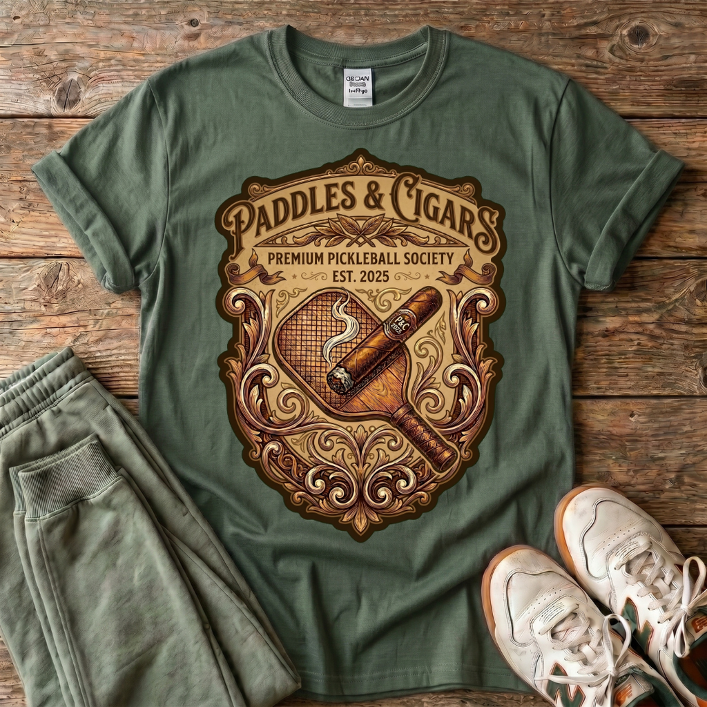 Paddles & Cigars Pickleball Club T-Shirt