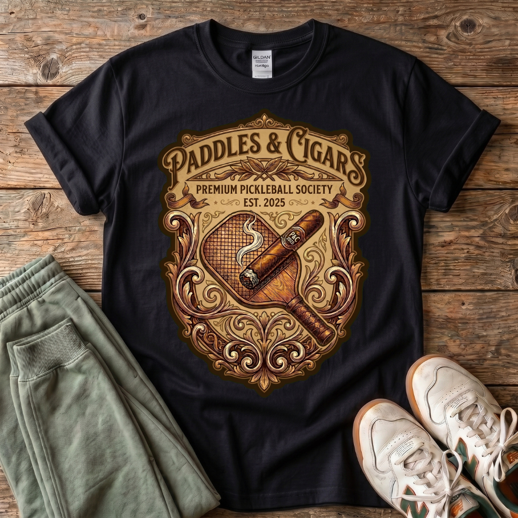Paddles & Cigars Pickleball Club T-Shirt