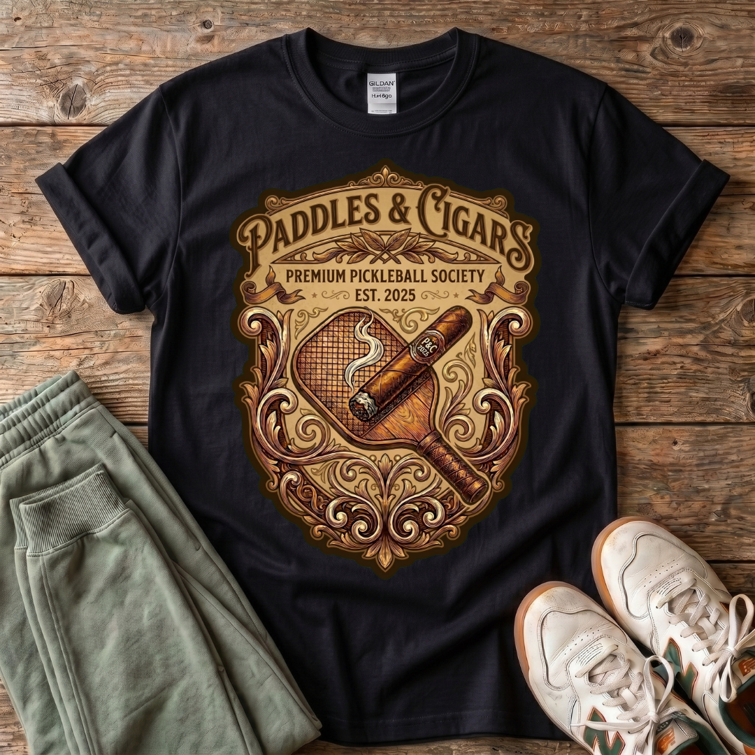 Paddles & Cigars Pickleball Club T-Shirt