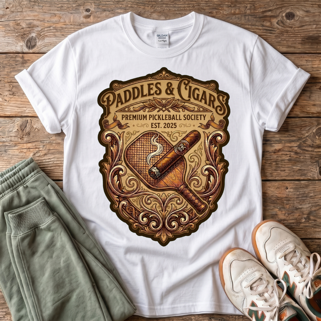 Paddles & Cigars Pickleball Club T-Shirt
