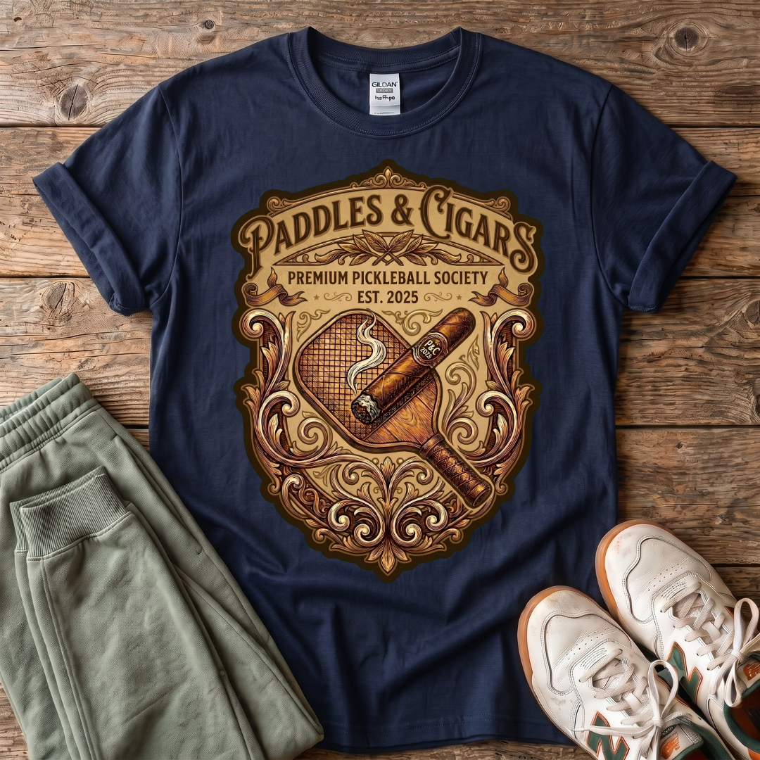 Paddles & Cigars Pickleball Club T-Shirt