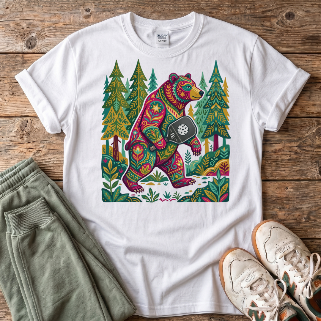 Colorful Folk Art Bear T-Shirt