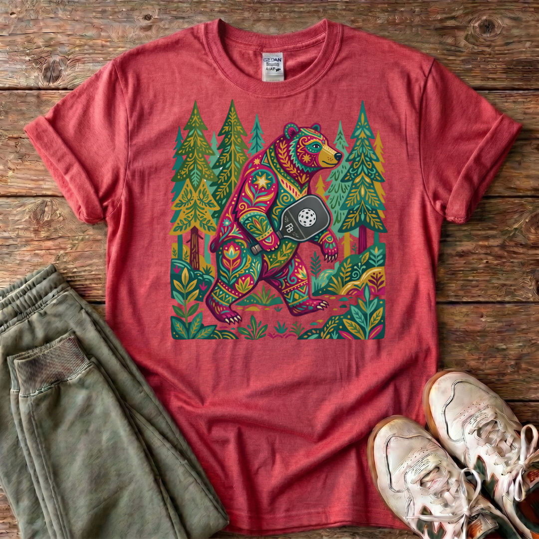 Colorful Folk Art Bear T-Shirt
