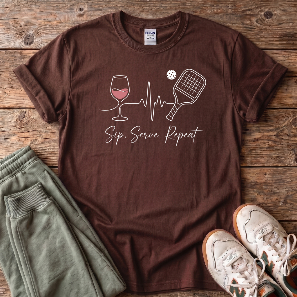 Sip, Serve, Repeat Pickleball T-Shirt