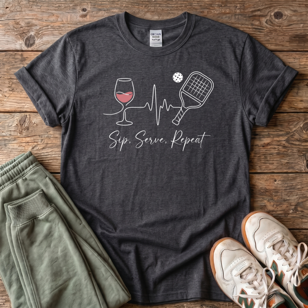 Sip, Serve, Repeat Pickleball T-Shirt