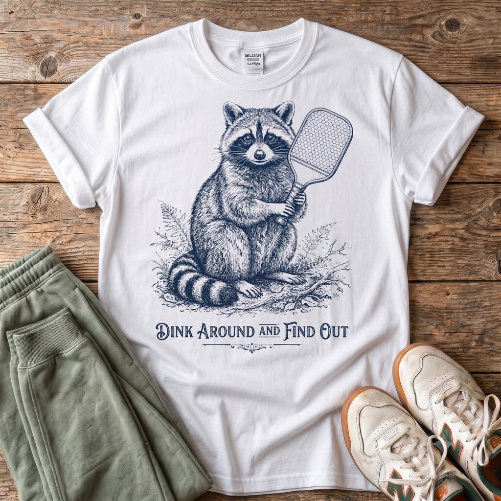 Raccoon With Flyswatter T-Shirt