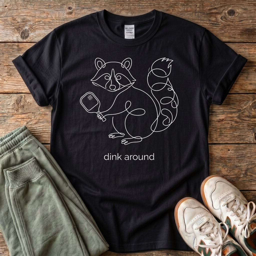 Dink Around Raccoon Pickleball T-shirt