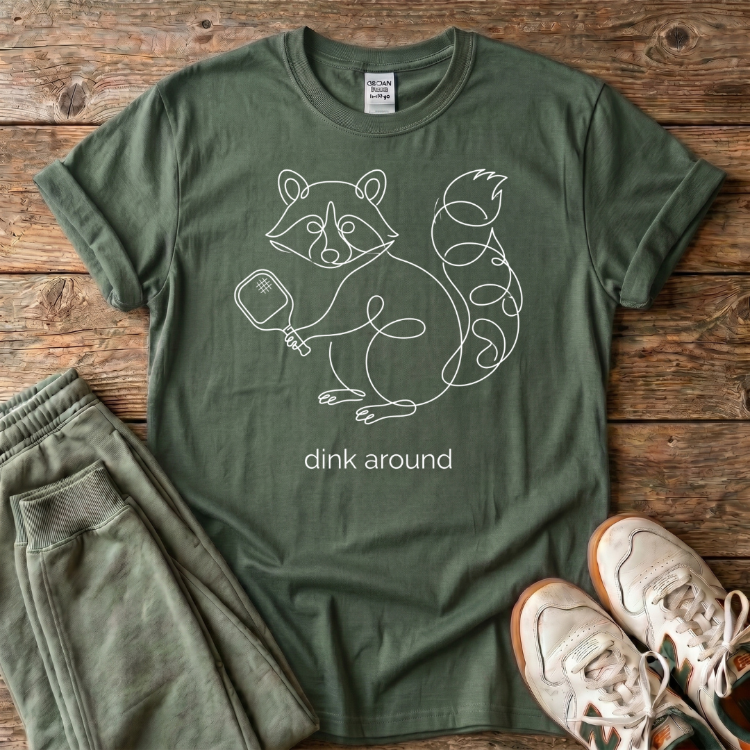 Dink Around Raccoon Pickleball T-shirt