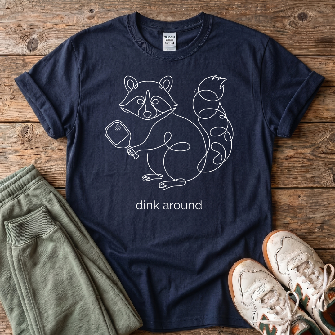 Dink Around Raccoon Pickleball T-shirt