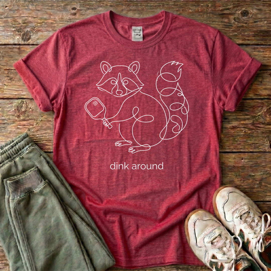 Dink Around Raccoon Pickleball T-shirt