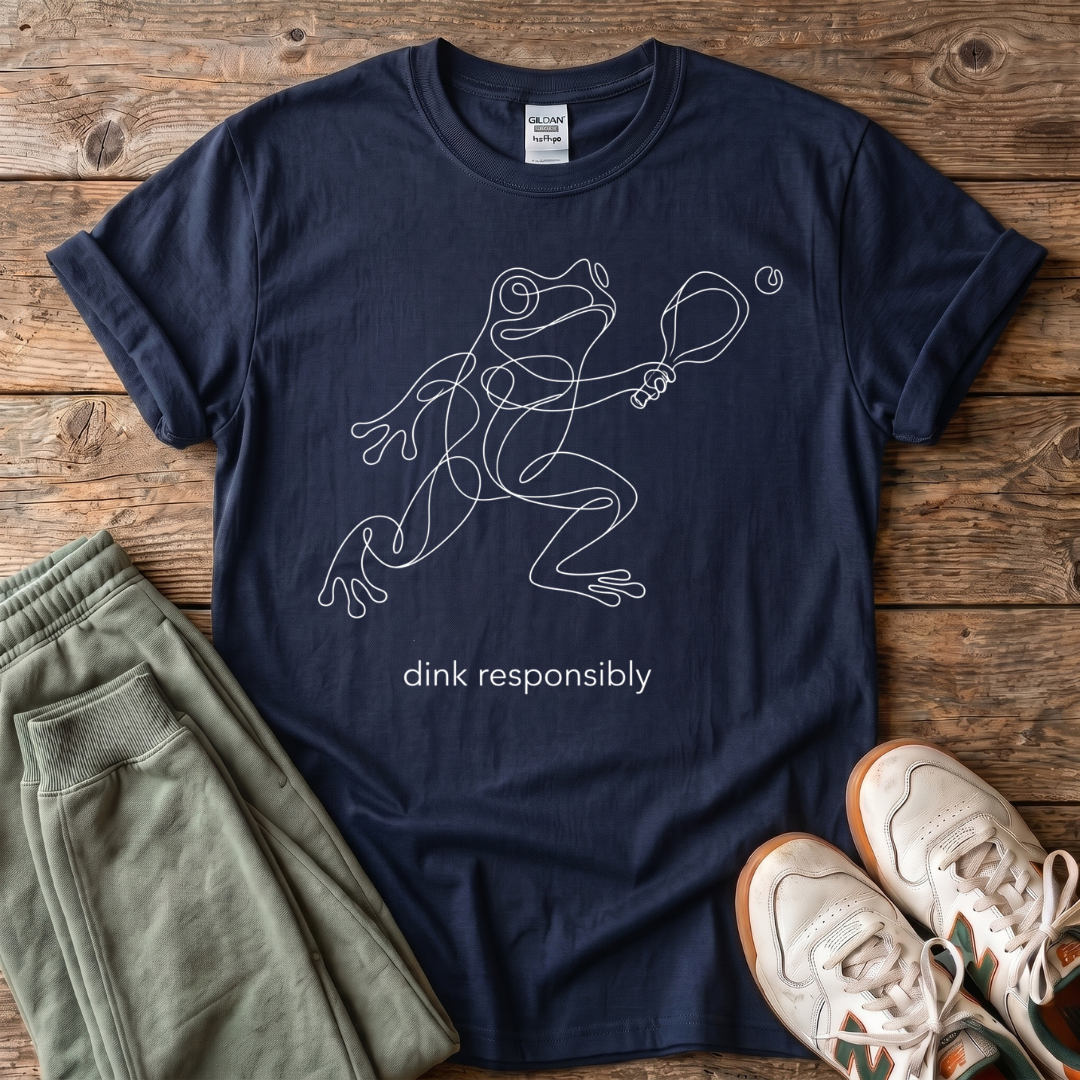Dink Responsibly Frog Pickleball T-shirt