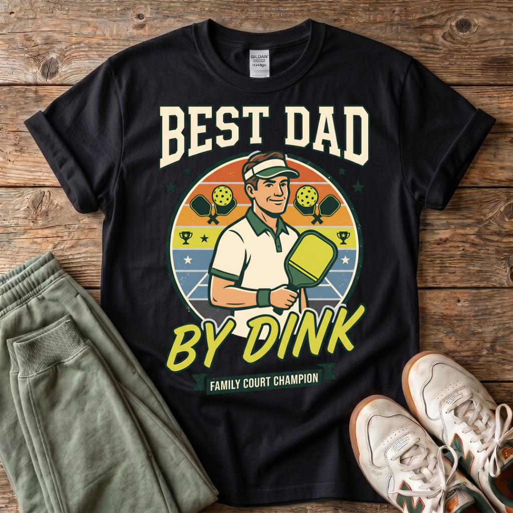 Pickleball "Best Dad by Dink" T-Shirt