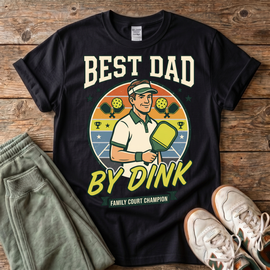 Pickleball "Best Dad by Dink" T-Shirt