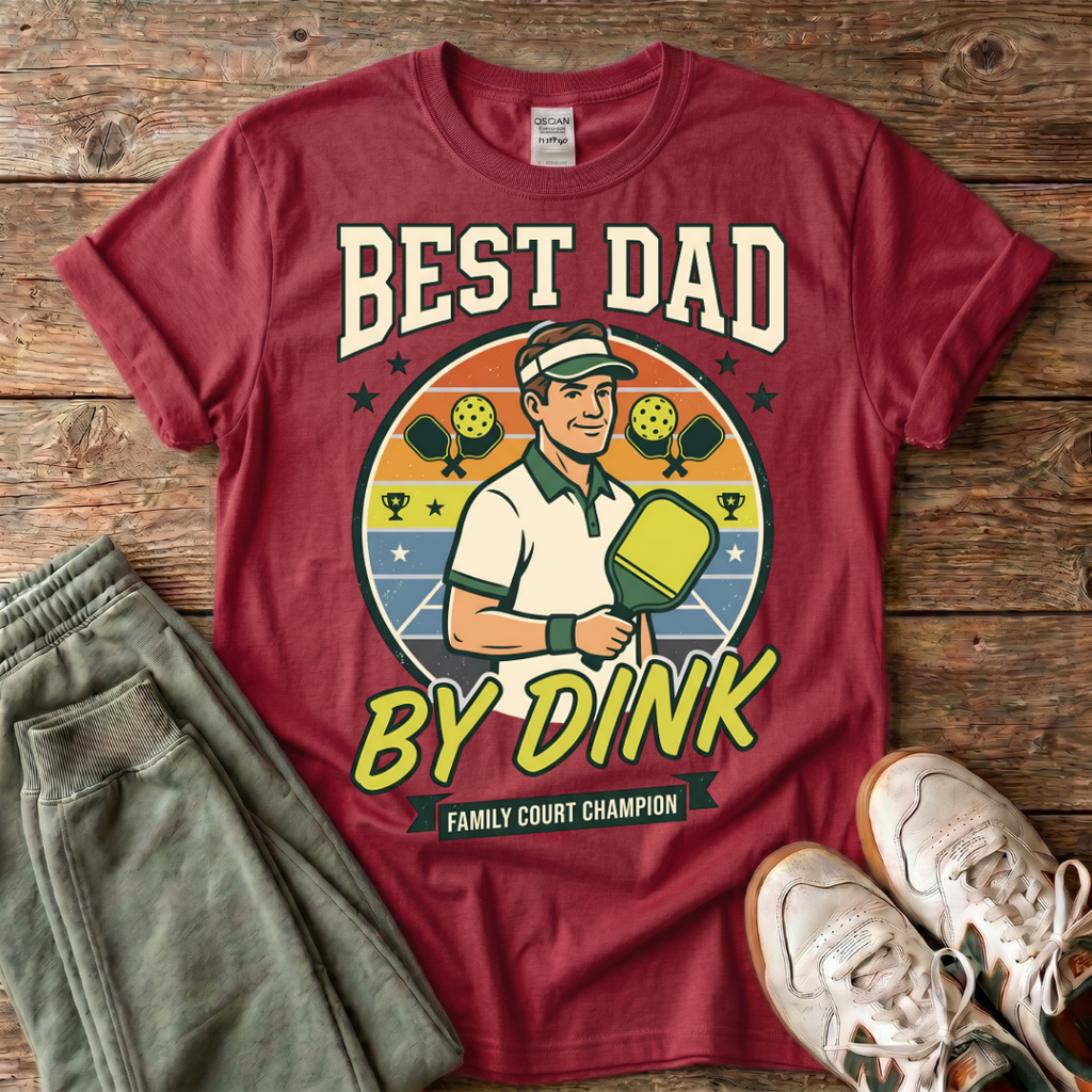 Pickleball "Best Dad by Dink" T-Shirt