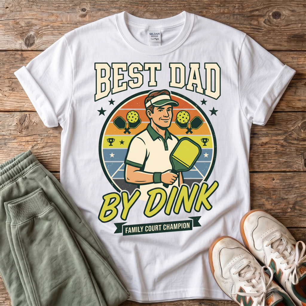 Pickleball "Best Dad by Dink" T-Shirt