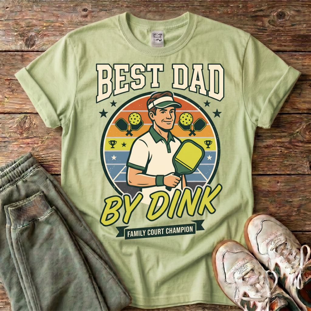 Pickleball "Best Dad by Dink" T-Shirt