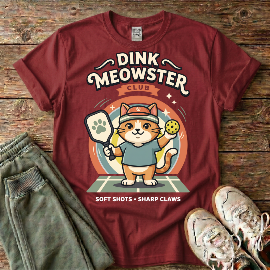 Dink Meowster Club Pickleball T-Shirt