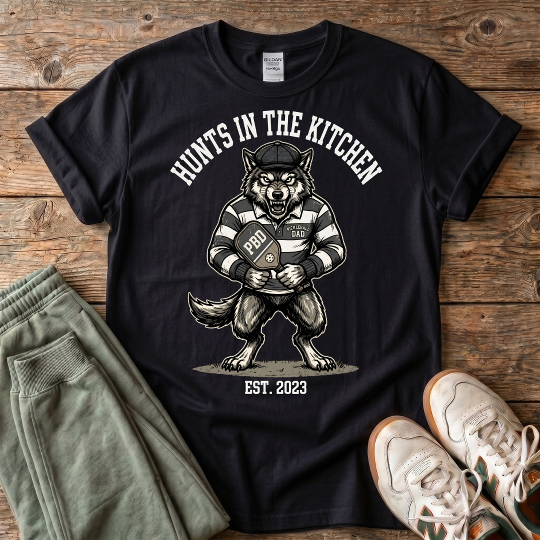 Funny Pickleball Dad Wolf T-Shirt