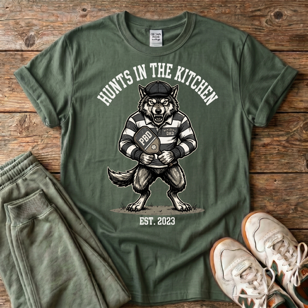 Funny Pickleball Dad Wolf T-Shirt