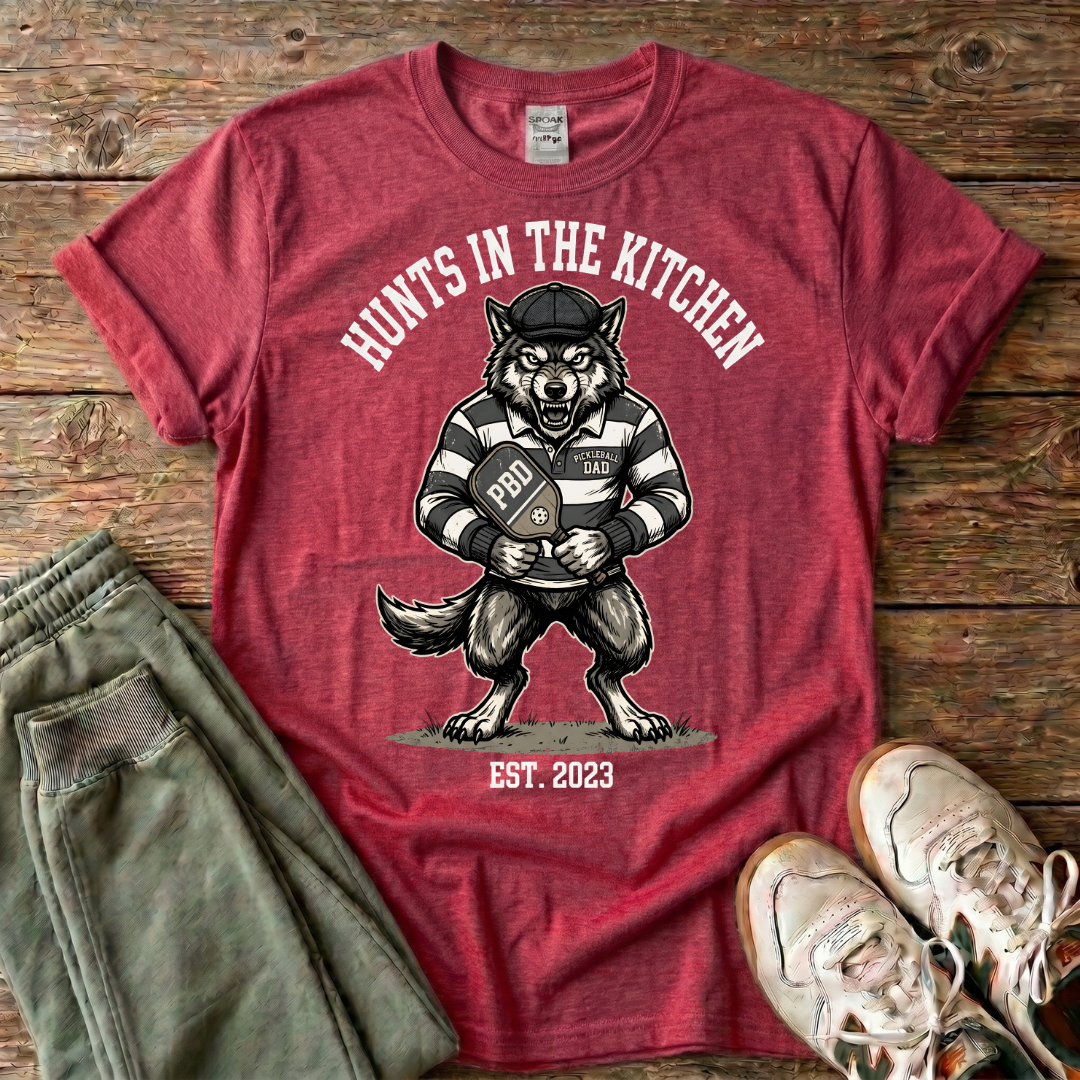 Funny Pickleball Dad Wolf T-Shirt